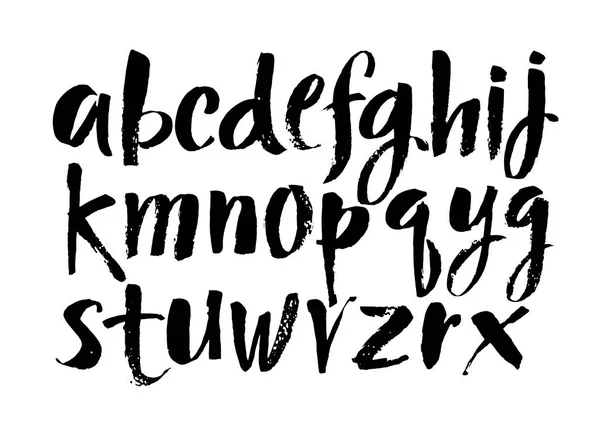 Векторная Акриловая Кисть Стиле Кисти Нарисованная Алфавитным Шрифтом Алфавит Каллиграфии — стоковый вектор