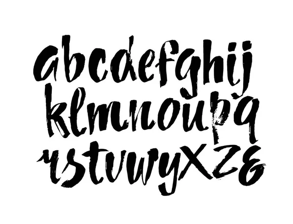 Vector Acryl Pinsel Stil Handgezeichnete Alphabet Schrift Kalligraphie Alphabet Auf — Stockvektor