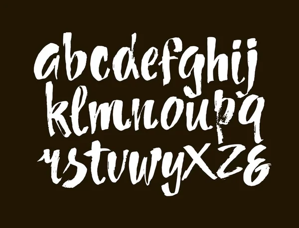 Vector Acryl Pinsel Stil Handgezeichnete Alphabet Schrift Kalligraphie Alphabet Auf — Stockvektor