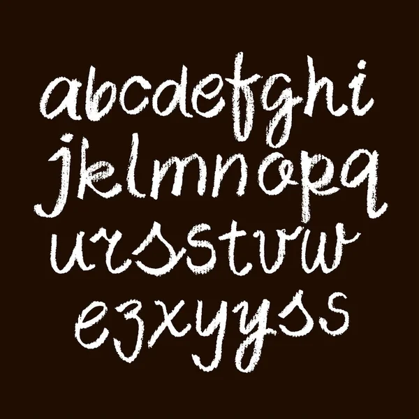Polices Vectorielles Style Pastel Craie Dessinées Main Alphabet Calligraphie Sur — Image vectorielle