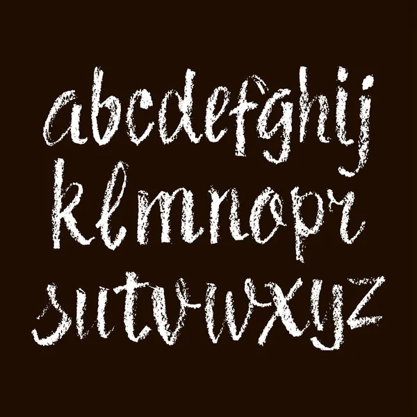 Vector Pastel Chalk Style Hand Getekend Alfabet Lettertype Kalligrafie Alfabet — Stockvector