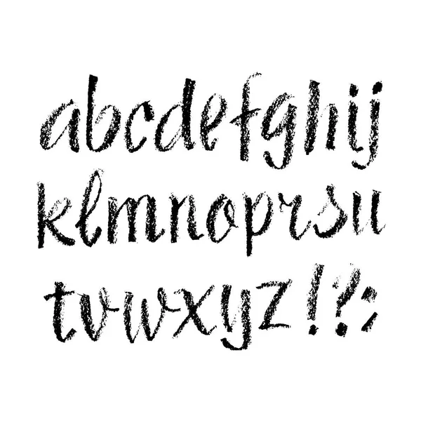 Vector Pastel Nebo Charcoal Style Hand Drawn Alphabet Font Abeceda — Stockový vektor