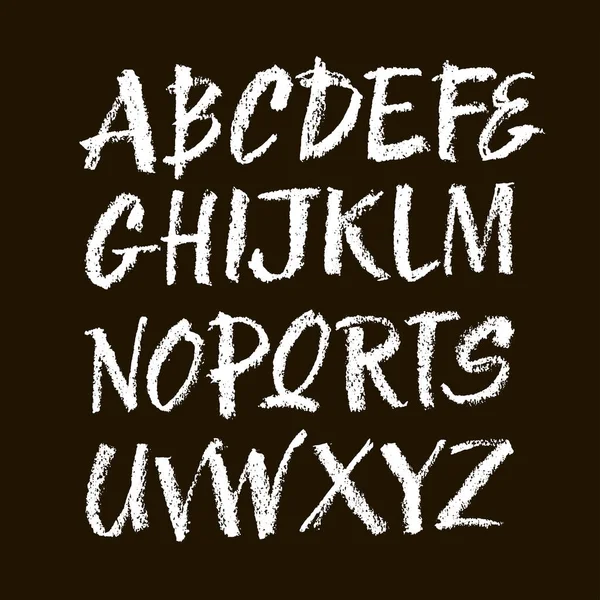 Vector Pastel Chalk Style Hand Drawn Alphabet Font Calligraphy Alphabet Stock Vector by