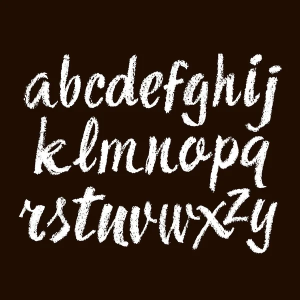 Vektor Pastell Oder Kreide Stil Handgezeichnete Alphabet Schrift Kalligraphie Alphabet — Stockvektor
