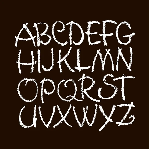 Vektor Pastell Oder Kreide Stil Handgezeichnete Alphabet Schrift Kalligraphie Alphabet — Stockvektor