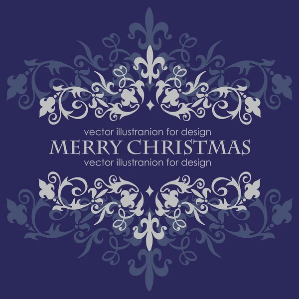Joyeux message de Noël et fond bleu foncé . — Image vectorielle