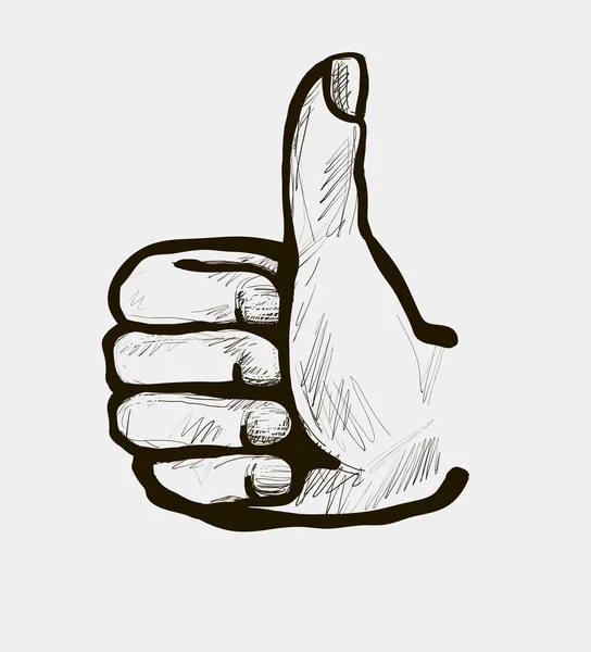 Иллюстрация руки, показывающей большой палец вверх . — стоковый вектор