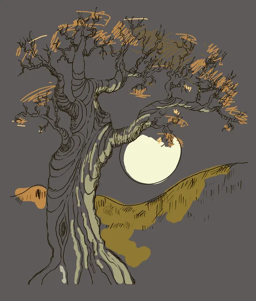 Hand drawn tree symbol isolated vector illustration — Stock Vector