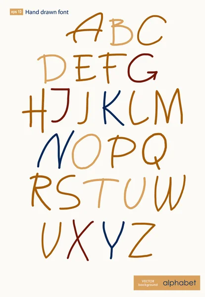 Alfabeto desenhado à mão. Fonte manuscrita. Ilustração vetorial . —  Vetores de Stock