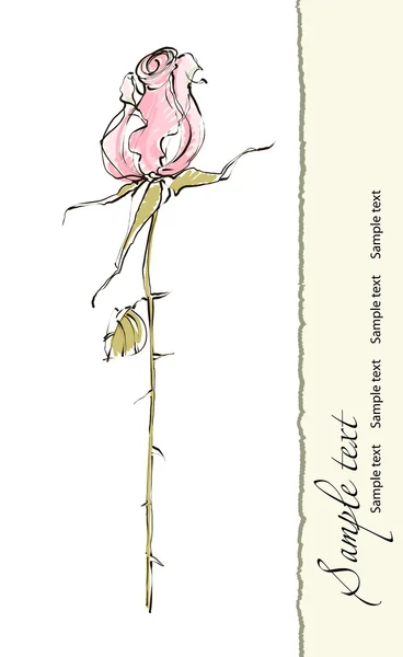 复古贺卡与粉红色的玫瑰. — 图库矢量图片