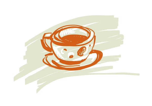咖啡或喝杯茶在白色背景上。矢量图. — 图库矢量图片