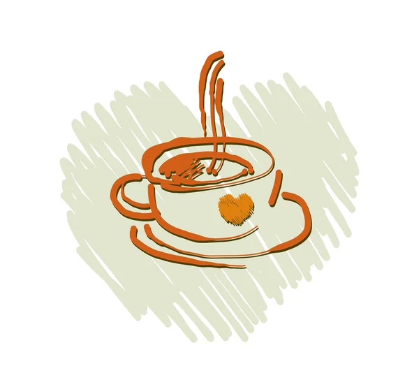 Coffee or cup of tea on a white background. Vector illustration. — Stock Vector
