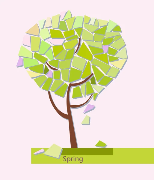 Renkli ağaç geometrik soyut. vektör çizim — Stok Vektör