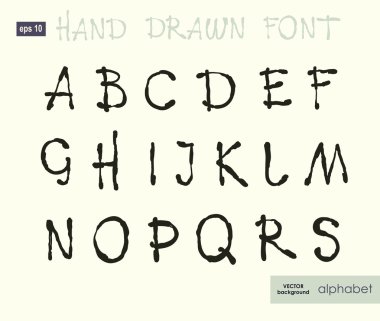 El yazısıyla yazılan alfabe harfleri vektör. ABC tasarımınız için.