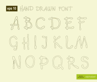 El yazısıyla yazılan alfabe harfleri vektör. ABC tasarımınız için.