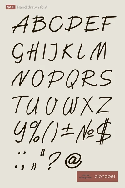 El yazısıyla yazılan alfabe harfleri vektör. ABC tasarımınız için. — Stok Vektör