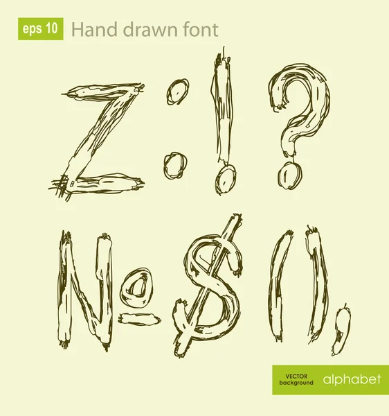 Handgeschreven alfabet letters vector. ABC voor uw ontwerp. — Stockvector