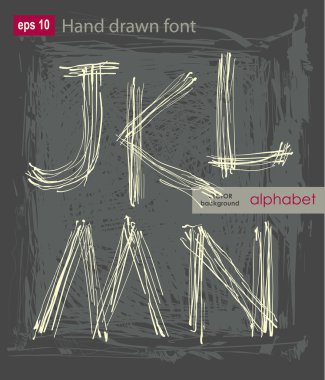 El yazısıyla yazılan alfabe harfleri vektör. ABC tasarımınız için.