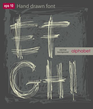 El yazısıyla yazılan alfabe harfleri vektör. ABC tasarımınız için.