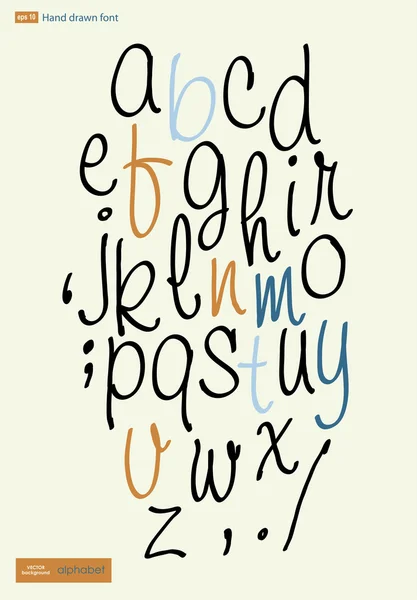 Alphabet manuscrit lettres vecteur. ABC pour votre design . — Image vectorielle