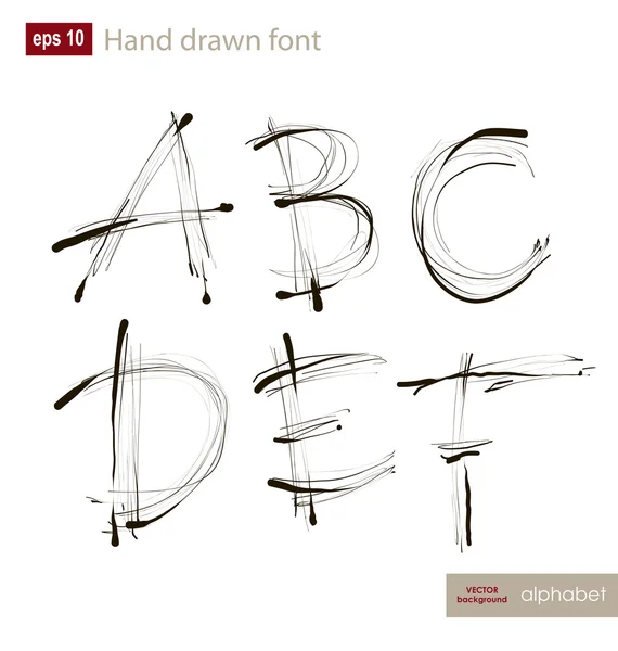 Letras manuscritas del alfabeto vector. ABC para su diseño . — Archivo Imágenes Vectoriales