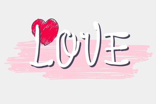 LOVE letras de mano, caligrafía hecha a mano. concepto de amantes . — Vector de stock