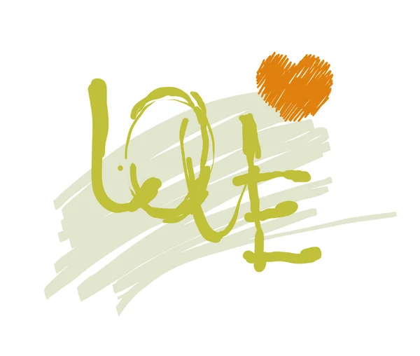 LOVE letras de mano, caligrafía hecha a mano. concepto de amantes . — Vector de stock