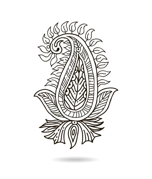 Bellissimo ornamento floreale indiano per il vostro business. Disegnare a mano arte ornata disegno del fiore . — Vettoriale Stock