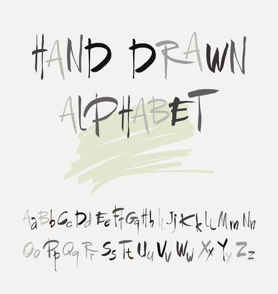 Handgezeichnetes Alphabet im Retro-Stil. abc für Ihr Design. Buchstaben des Alphabets mit dem Pinsel geschrieben. — Stockvektor