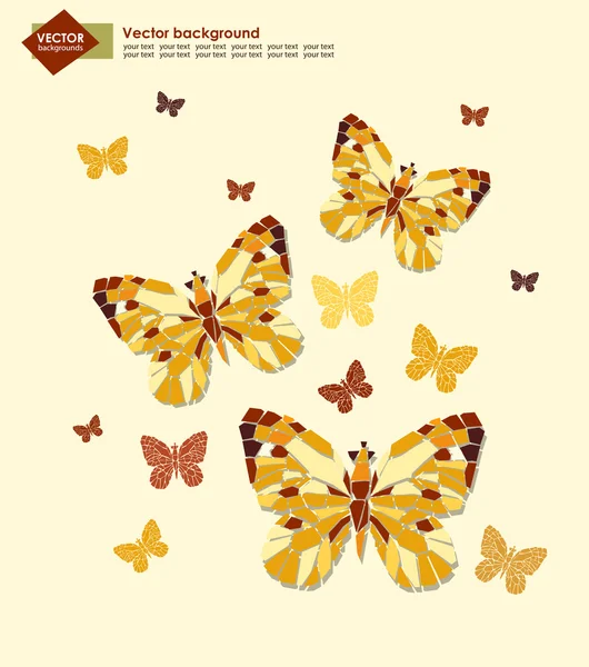 Abstracte achtergrond met vlinders voor uw ontwerp. Vectorillustratie — Stockvector