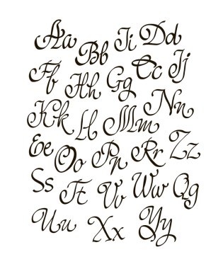 Vektör el yazısı kaligrafi yazı tipi