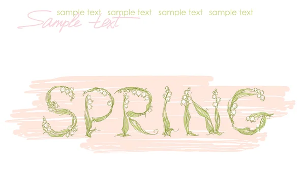 Palabras de primavera, aisladas sobre fondo blanco, ilustración vectorial — Archivo Imágenes Vectoriales