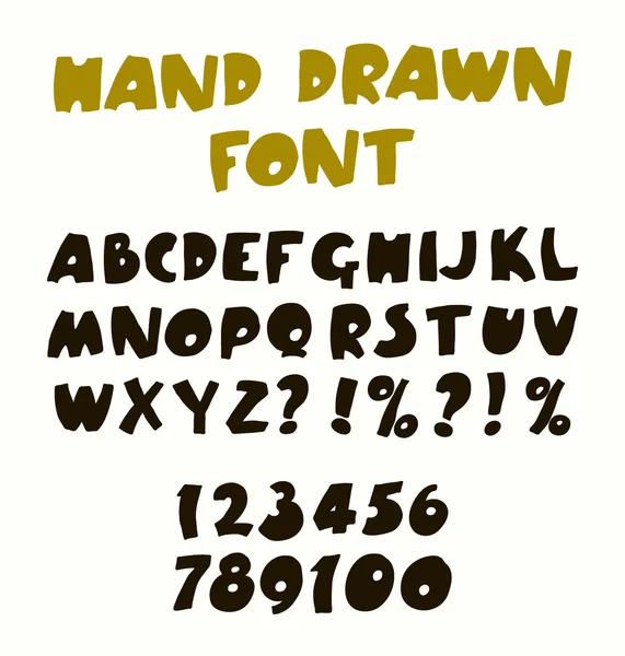 Hand getrokken retro kleur lettertype. Vectorillustratie. — Stockvector