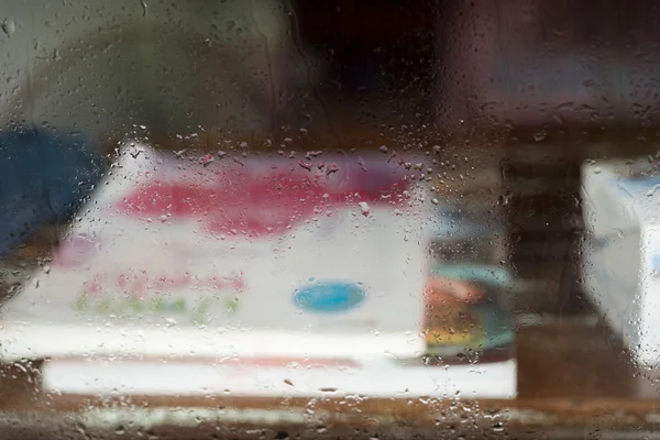 Regn i glas — Stockfoto