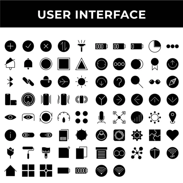 Icône Interface Utilisateur Comprend Alarme Checkpoint Signet Emplacement Boussole Nuage — Image vectorielle