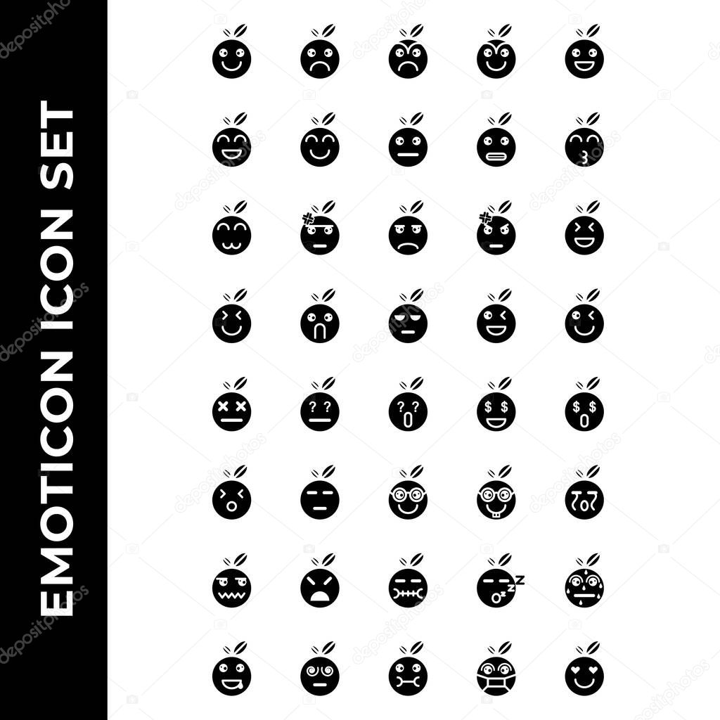 emoticon icon set include symbol, smile, face, set, vector, emotion, happy, sign, sad, illustration, emoji, isolated, cartoon, character, chat, cute, flat, fun, funny, people, cry, angry, laugh