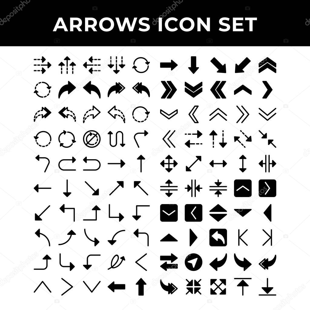 arrows icon set include up, down, left, right