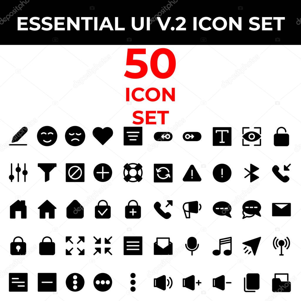 essential icon set include folder,copy,speaker,signal,send,music,mic,mail,chat,speaker,phone,blue tooth,warning,update,switch,scan,text,switch,sort,sign,out,in,share,gear,search,scan,rotate,question