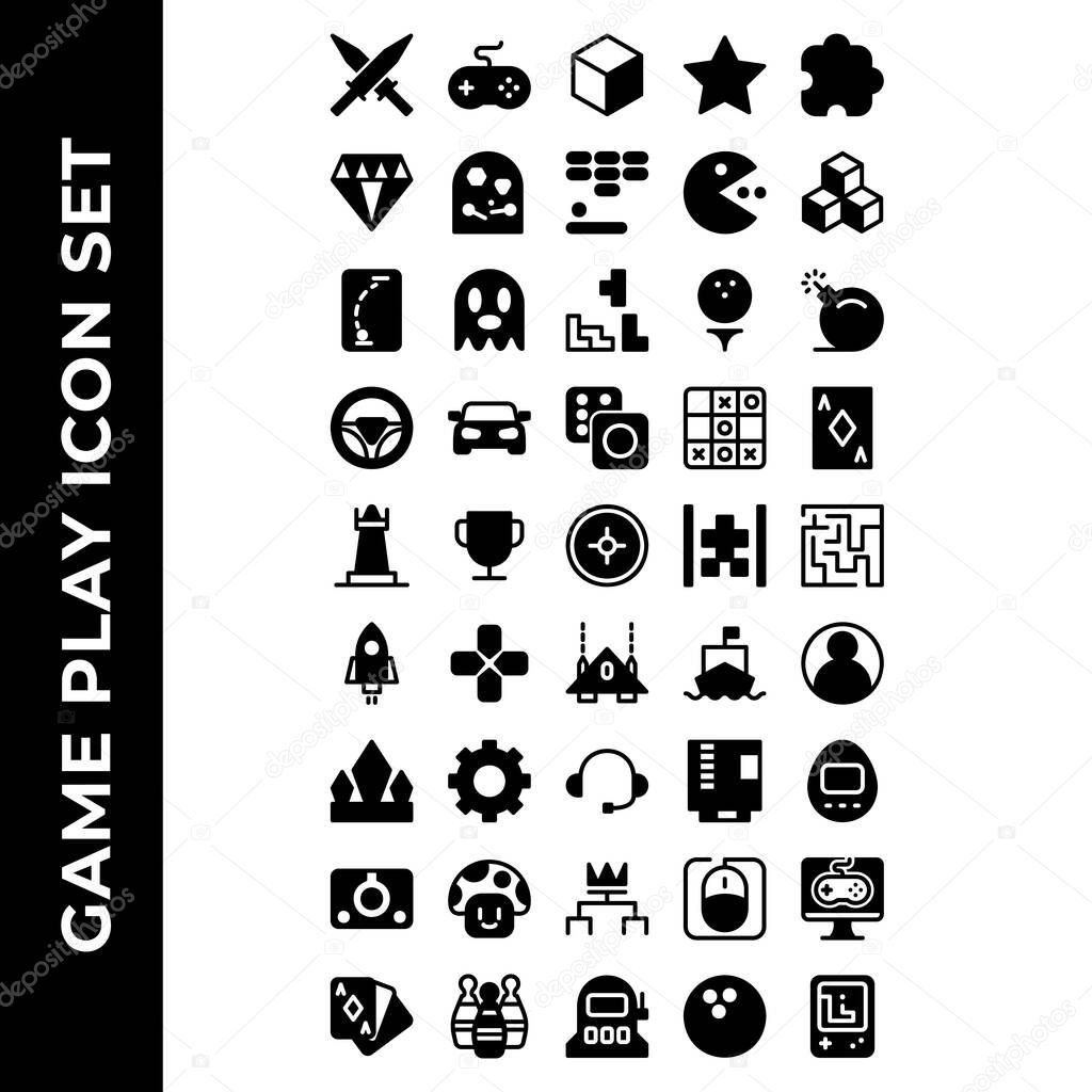 game play icon set include sword,console,cube,archievement,puzzle,jewelry,pinball,breakout,pacman,puzzle,ping,ghost,tetris,golf,bomb,console,domino,sudoku,poker,chess,trophy,target,game,maze,rocket