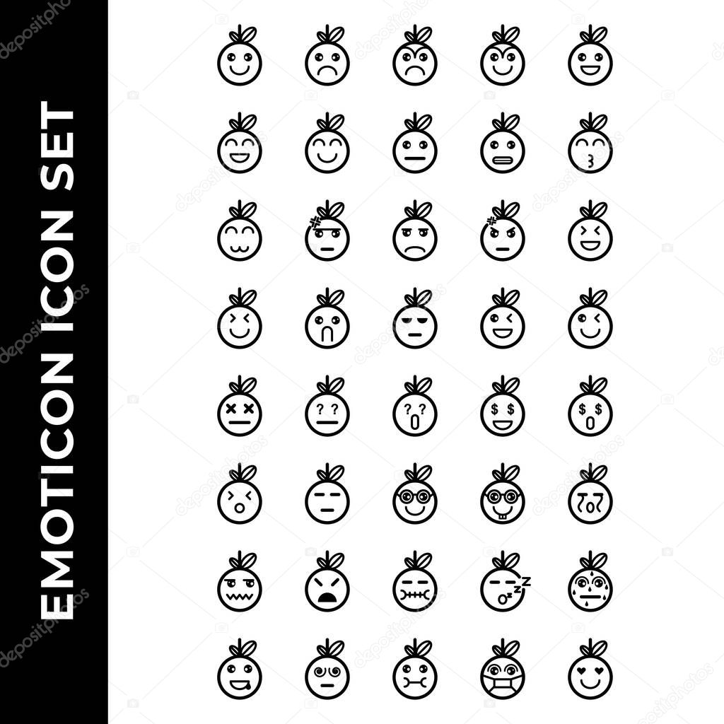 emoticon icon set include symbol, smile, face, set, vector, emotion, happy, sign, sad, illustration, emoji, isolated, cartoon, character, chat, cute, flat, fun, funny, people, cry, angry, laugh