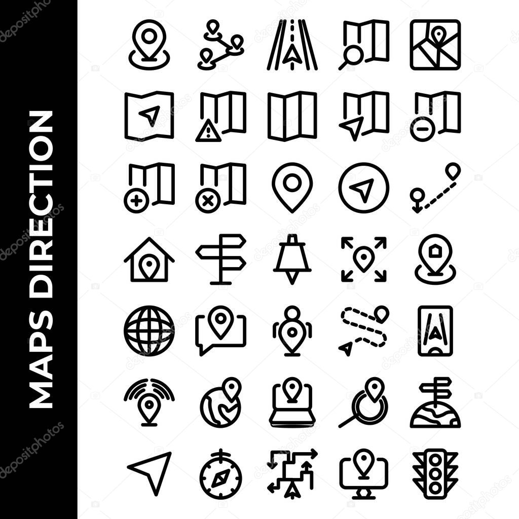 maps icon set include map,search,position,alert,delete,add,marker,pointer,route,road,navigation,globe,chat,pin,road,phone,signal,world,laptop,search,pointer,compass,traffic light