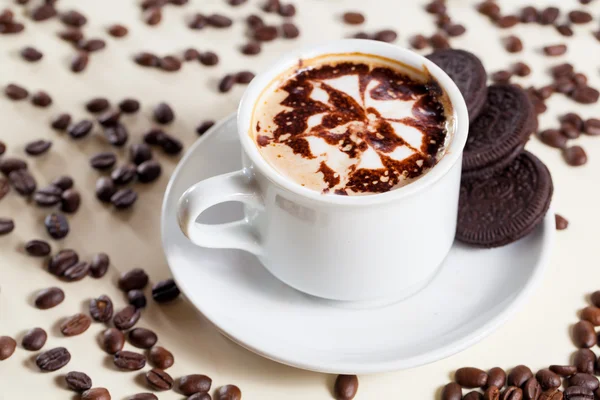 Colazione Cappucino con biscotti Foto Stock