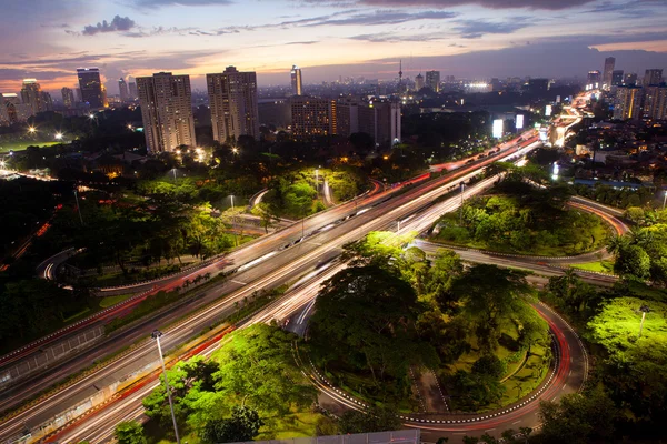 Nightshot city of Jakarta Indonesia Asia — Stok Foto