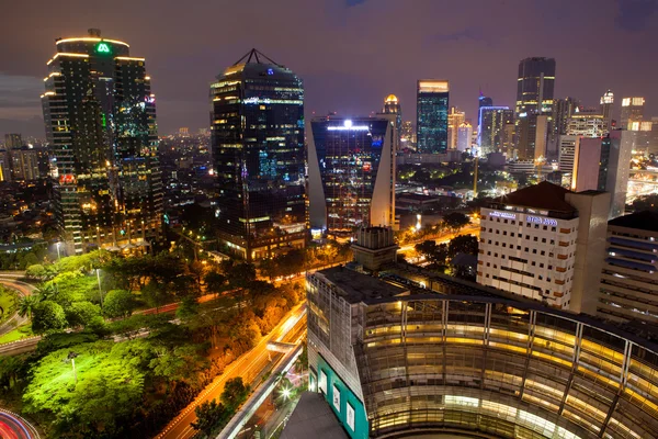 Nightshot ciudad de Yakarta Indonesia Asia Imagen de archivo