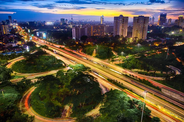 Città notturna di Jakarta Indonesia Asia Foto Stock Royalty Free