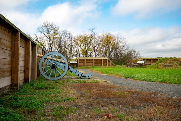 Strana Revolučního Válečného Děla Pevnůstce Národním Historickém Parku Valley Forge — Stock fotografie