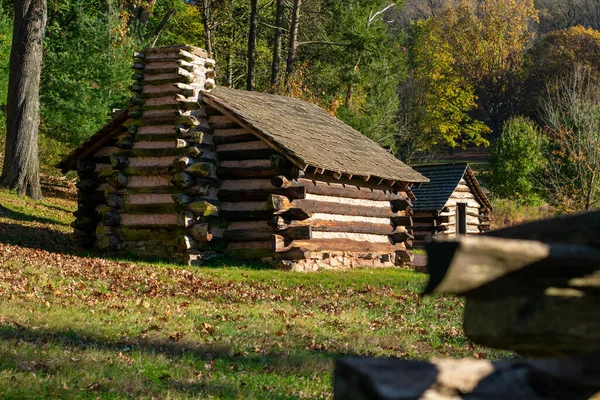 Reproduction Log Hut Valley Forge National Historical Park — Stock fotografie