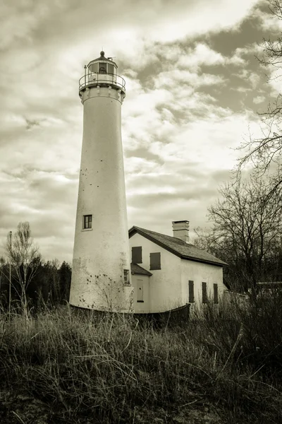 Jesiotr Point Lighthouse — Zdjęcie stockowe