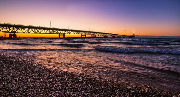 Mackinaw Bridge Sunset — Stock Photo, Image