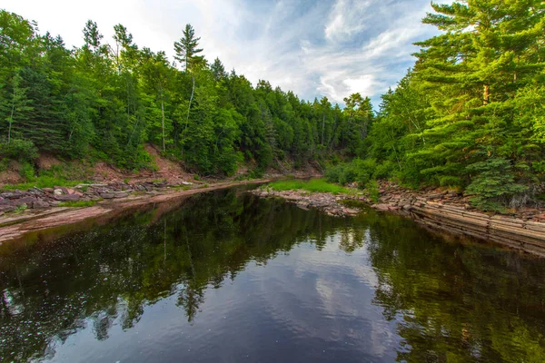 Forest River Landscape Boreal Forest Wilderness Scene River Prickett River — Stock Photo, Image